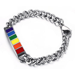 Rainbow Silver Link Chain Bracelet