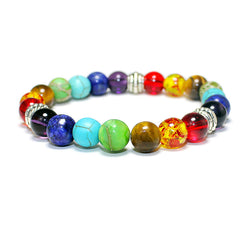 Energy Stone Beads Rainbow Chakra Bracelet