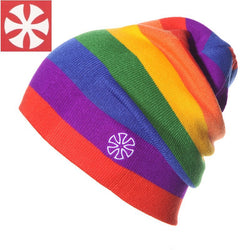 Uni-Sex Rainbow Stripes Knitted Beanie