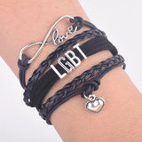 Leather LGBT Bracelet