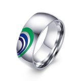 Rainbow Heart LGBT Pride Wedding Rings