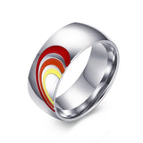 Rainbow Heart LGBT Pride Wedding Rings