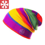 Uni-Sex Rainbow Stripes Knitted Beanie