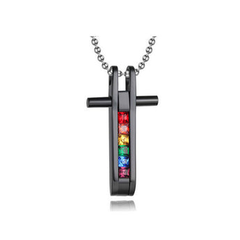 Cross Rainbow Necklace