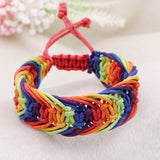 Pride Leather Rainbow Bracelet