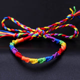 Pride Leather Rainbow Bracelet