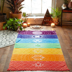 Rainbow Mandala Blanket / Tapestry