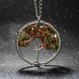 Chakra Tree Of Life Natural Stone Necklace