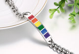 Rainbow Silver Link Chain Bracelet