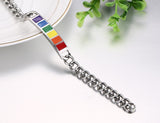 Rainbow Silver Link Chain Bracelet