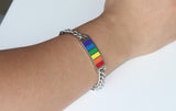 Rainbow Silver Link Chain Bracelet