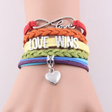 Infinity Love Wins LGBT Heart Charm Bracelet