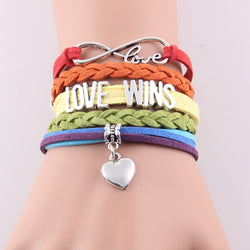 Infinity Love Wins LGBT Heart Charm Bracelet